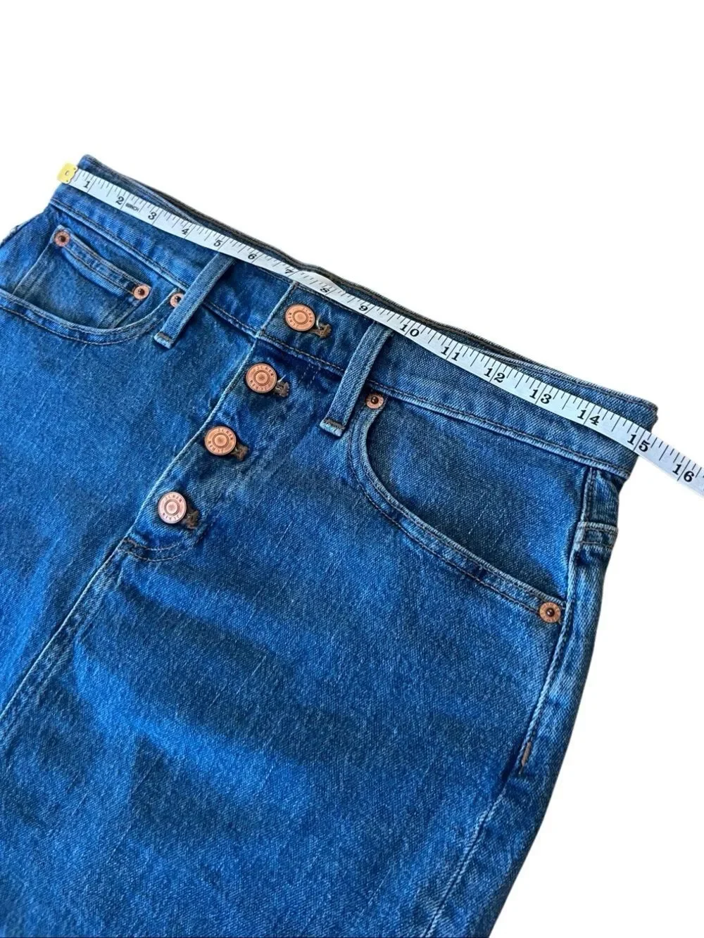 J.Crew button-front denim mini skirt A-line silhouette Size 27